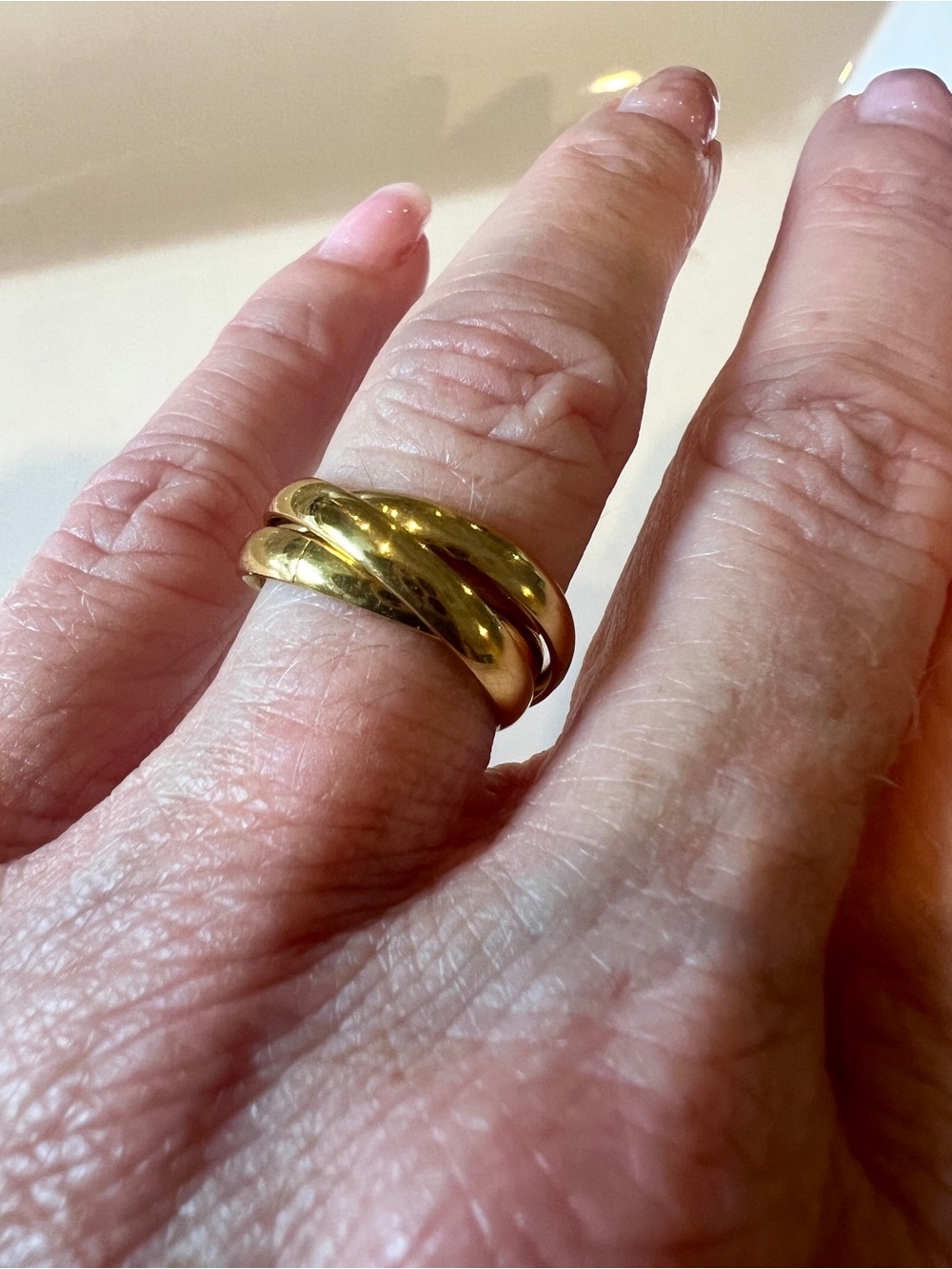 Classic Triple-Band 18K Gold Filled Ring Size 5